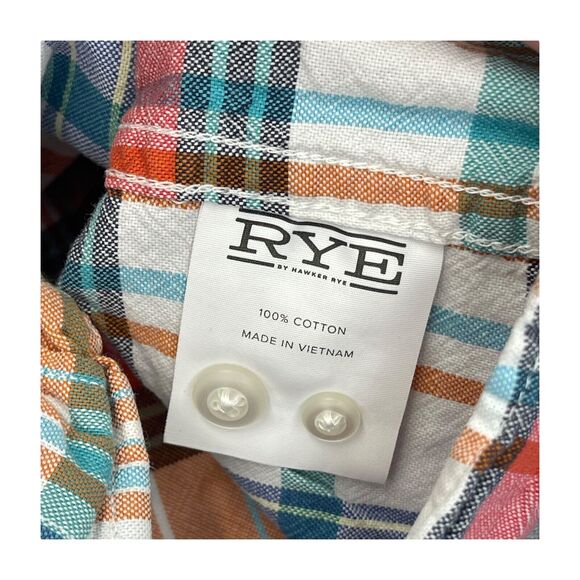 RYE by Hawker Rye Shirt Men's Large Multicolor Plaid Cotton Regular Button-Down - Picture 5 of 8